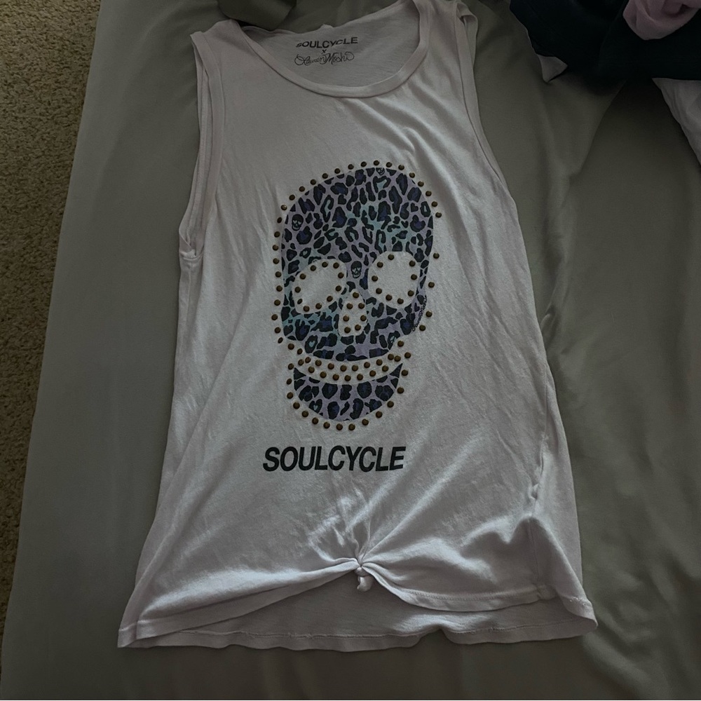 soul cycle tank top with tye